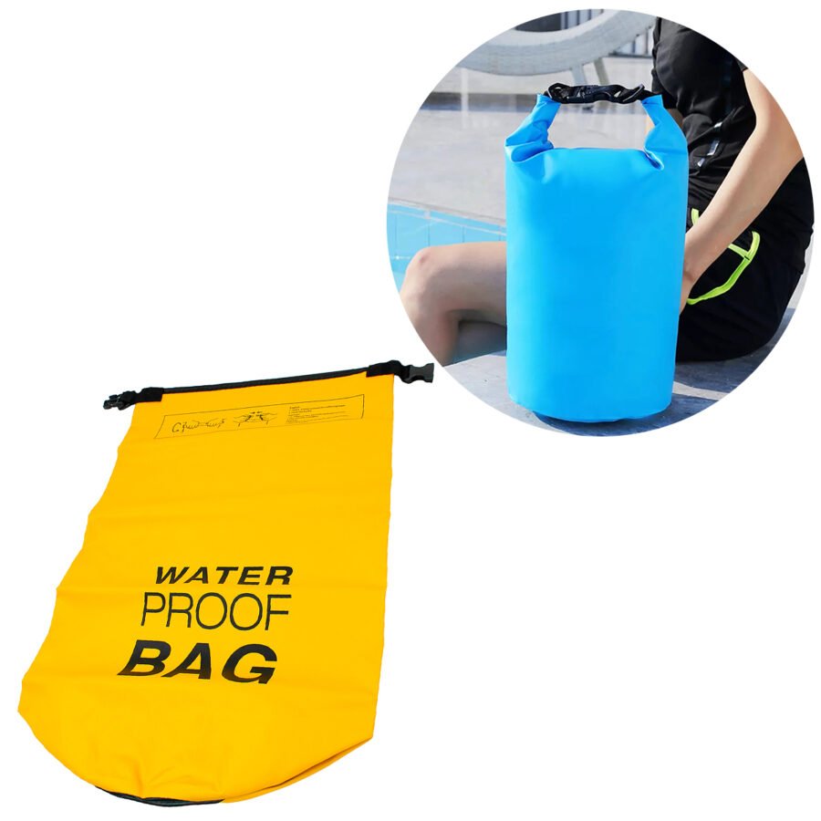 Bolsa Mochila Impermeavel Saco Estanque 10 Litros Camping Bag Cor:Amarelo