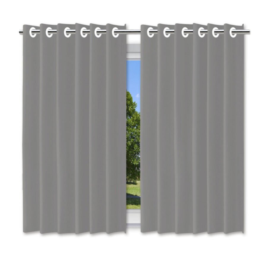 Cortina Blecaute Blackout Corta Luz Quarto Sala Com Ilhos 2,80x2,50 Vida Pratika Cor:Cinza
