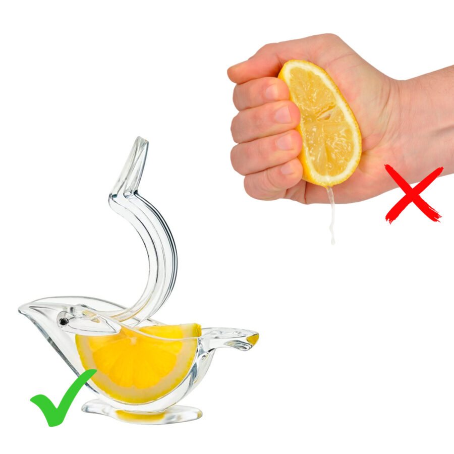 Espremedor De Limão Manual Acrílico Laranja Gourmet Transparente - Imagem 2