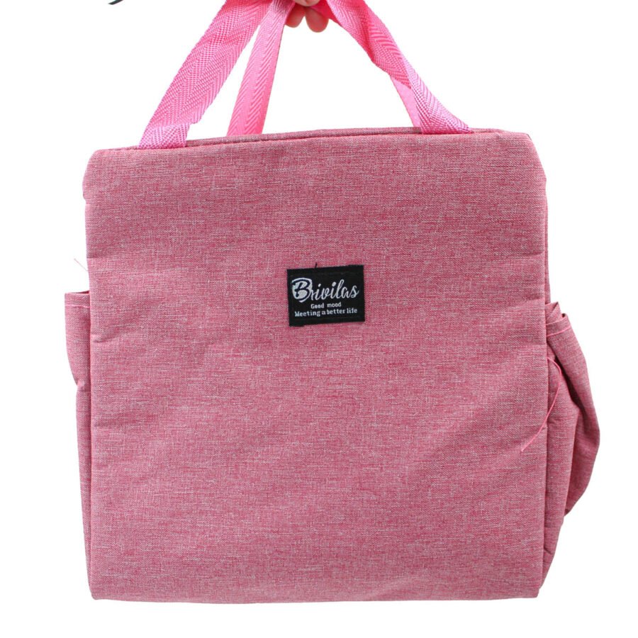 Bolsa Marmita Lancheira Termica Casual Discreta Adulto Trabalho Faculdade Cor:Rosa - Imagem 2