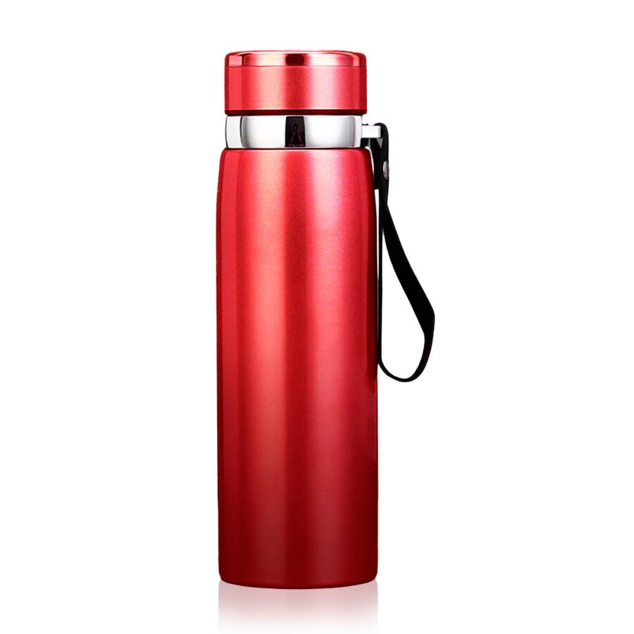 Garrafinha Térmica Aço Inox 800ml Água Gelada Quente C/ Vedação Academia Trilha Cor:Vermelho