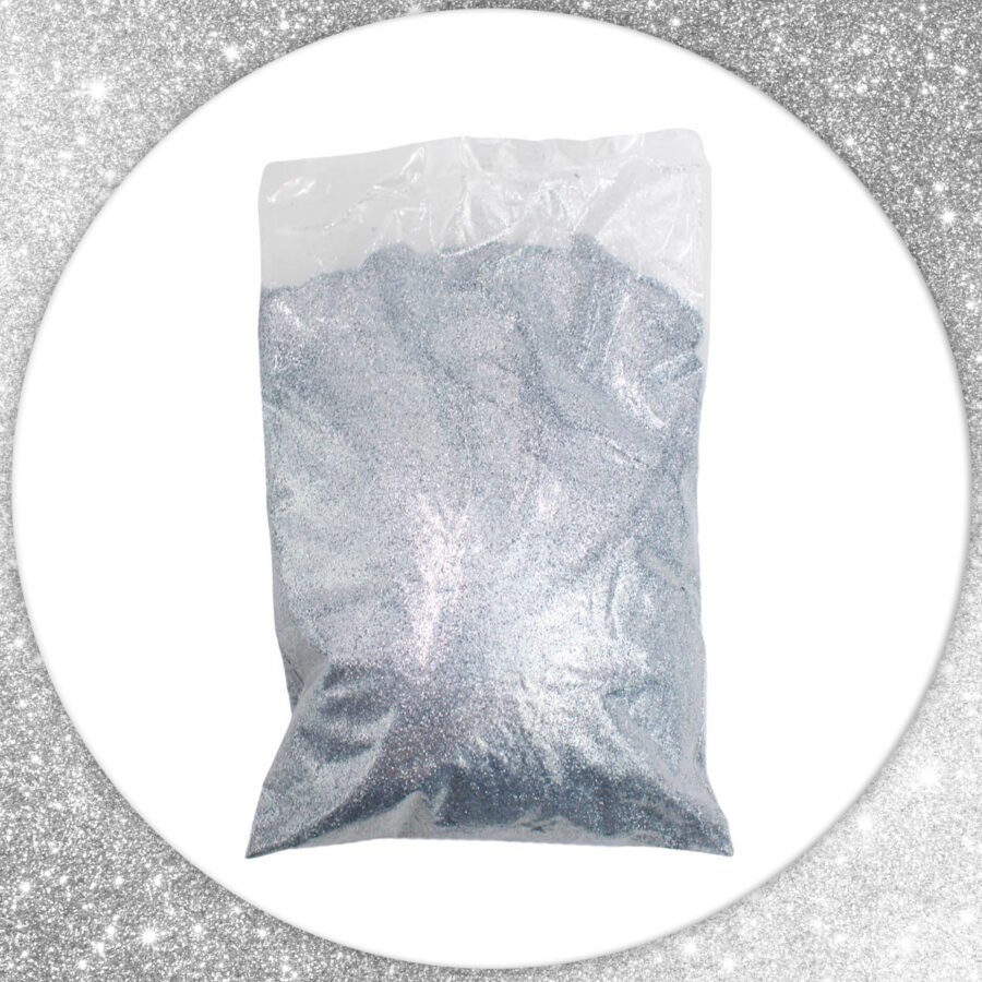 Glitter Purpurina Com Brilho Escolar Artesanato Carnaval Festa 500g Cor:Prateado