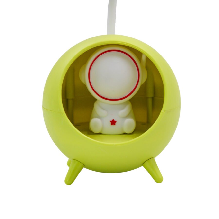 Luminaria De Mesa Decorativa USB Portatil Articulavel Abajur P/ Leitura Estudo Astronauta Cor:Verde - Imagem 2
