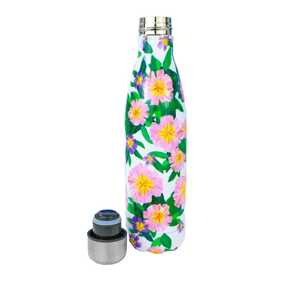 Garrafa Termica Aço Inox Com Estampa 500ml Modelo:Flores