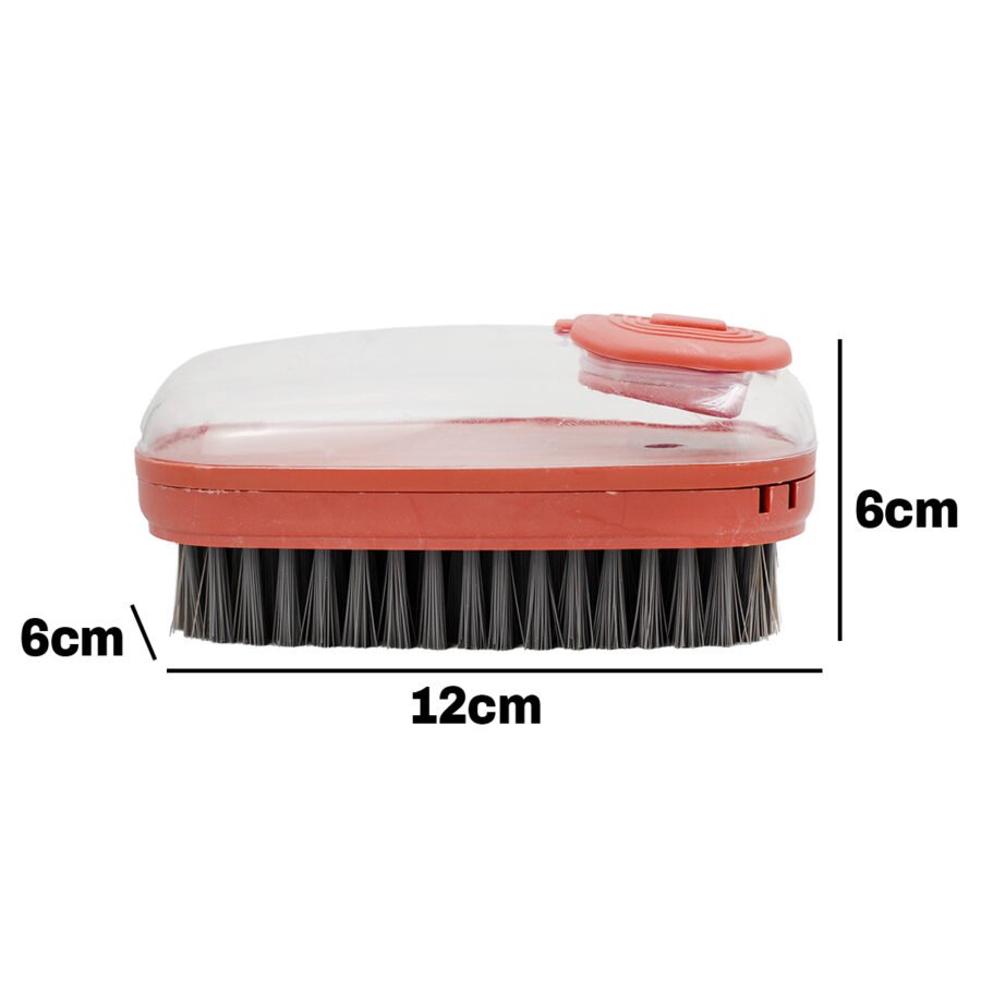 Escova Lava Louça Dispenser de Detergente Limpeza Cozinha Lavanderia Cor:Vermelho - Imagem 3
