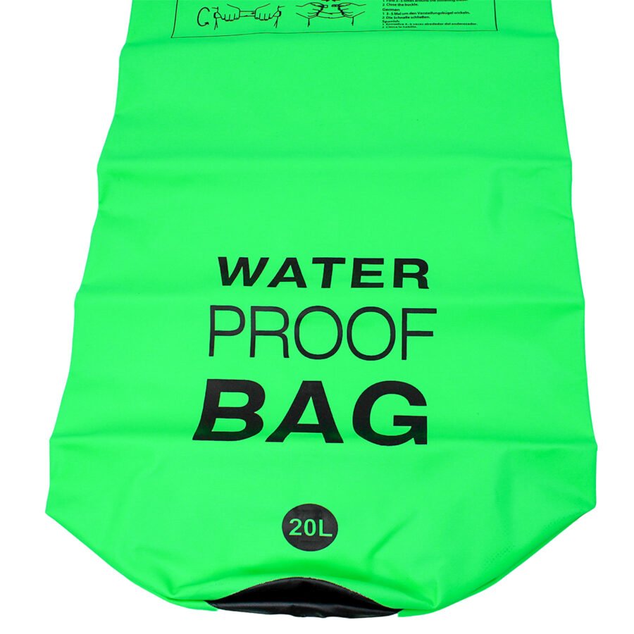 Bolsa Mochila Impermeavel Saco Estanque 20 Litros Camping Bag Cor:Verde - Imagem 4