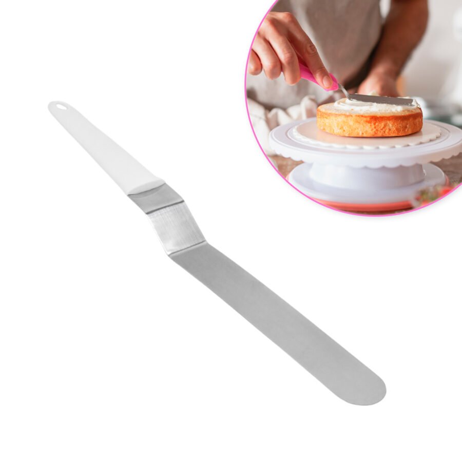 Espatula De Confeiteiro Bolos Decoração Confeitaria Inox Cabo 38cm Curvo