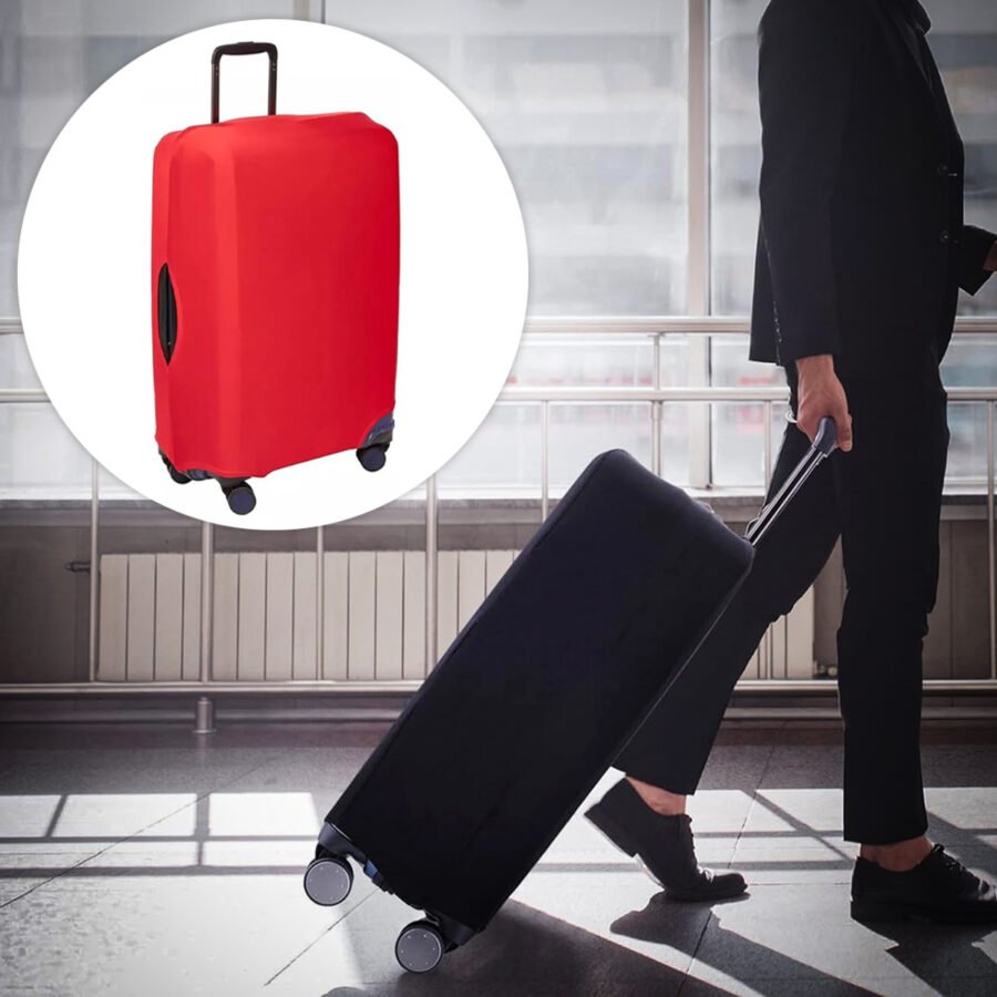 Capa Protetora Malas Viagem Bagagem Malha Neopreme Elástico Tam M Cor:Preto - Imagem 2
