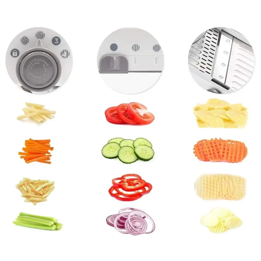 Cortador Ralador Fatiador Legumes Verduras Mandoline Inox Cor:Branco - Imagem 3