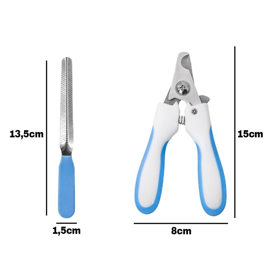 Alicate Pet Tesoura Corte De Unhas Cachorro Gato Com Lixa Cor:Azul - Imagem 3