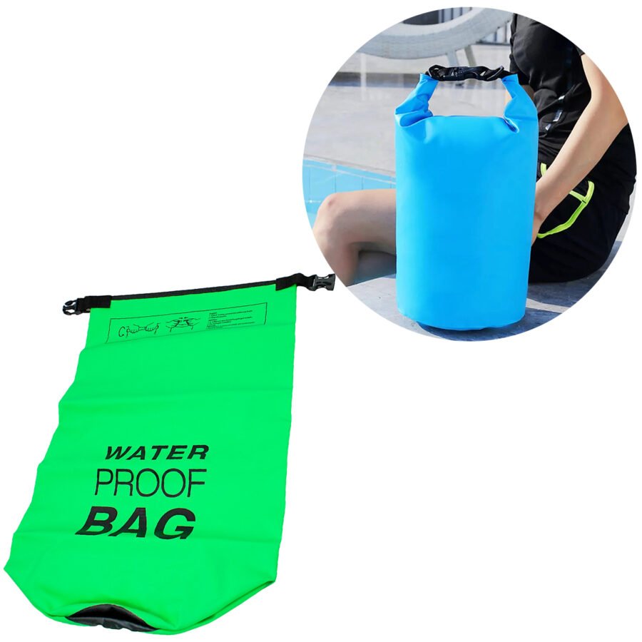 Bolsa Mochila Impermeavel Saco Estanque 5 Litros Camping Bag Cor:Verde