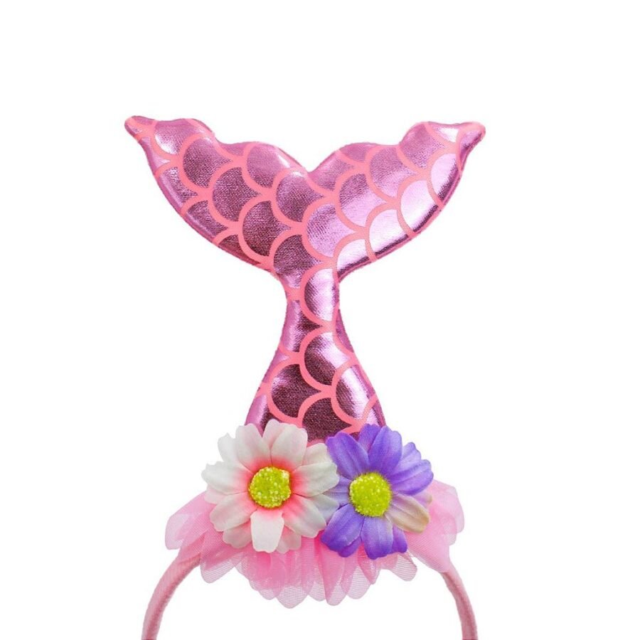 Tiara Arco Fantasia Arquinho Carnaval Halloween Festa Modelo:Sereia Rosa - Imagem 2