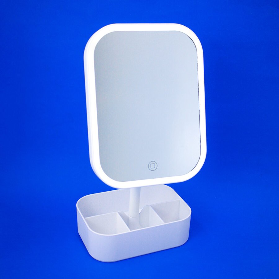 Espelho De Mesa Led USB Portatil Maquiagem Camarim Regulagem Cor:Branco - Imagem 2