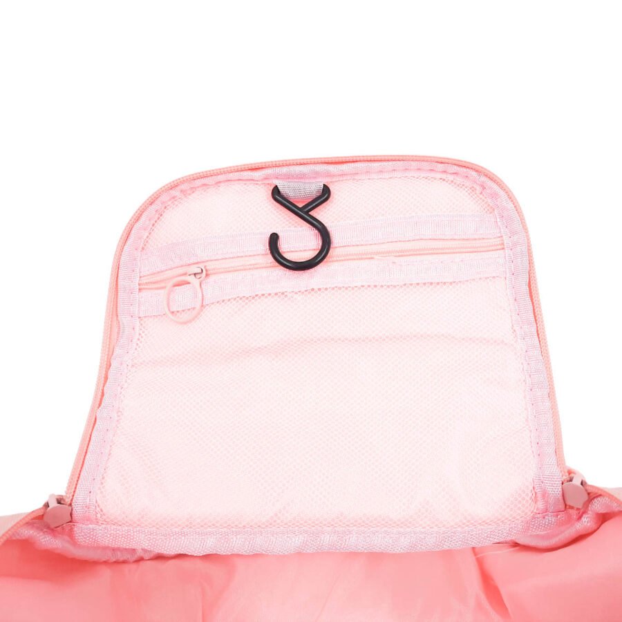 Necessaire Feminina Viagem Gancho Mala Organizadora Pendurar Cor:Rosa - Imagem 2