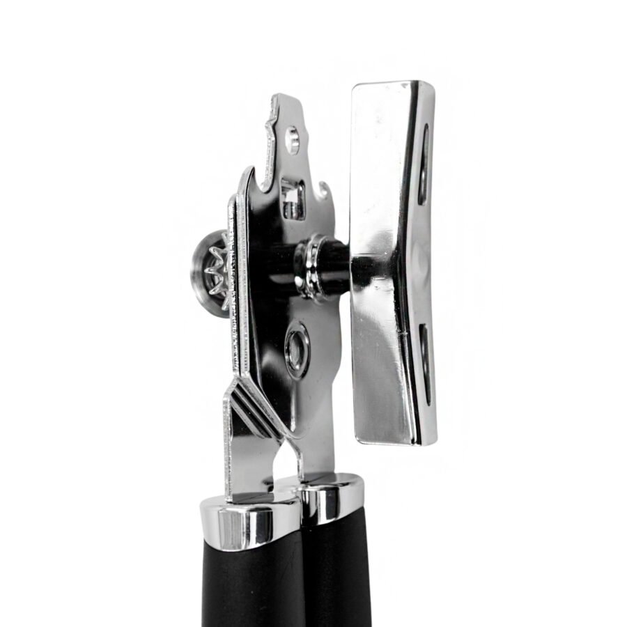 Abridor De Lata Aço Inox Manivela Forte Robusto Cozinha Cor:Preto - Imagem 4