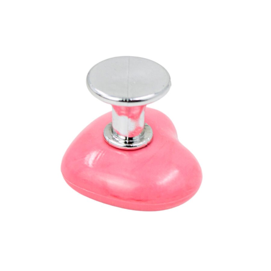 Botão De Pressão Descarga Empurrar Formato Coração Mão Infantil Toalete Banheiro Cor:Rosa - Imagem 3