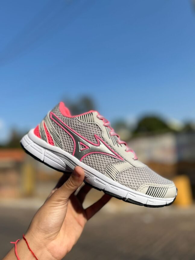 Tênis Wave Feminino Mizuno Cinza/Rosa