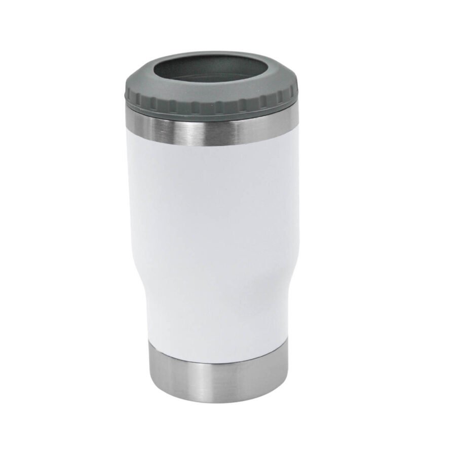 Copo Termico Porta Lata Garrafa Long Neck Copo Abridor Cor:Branco - Imagem 3