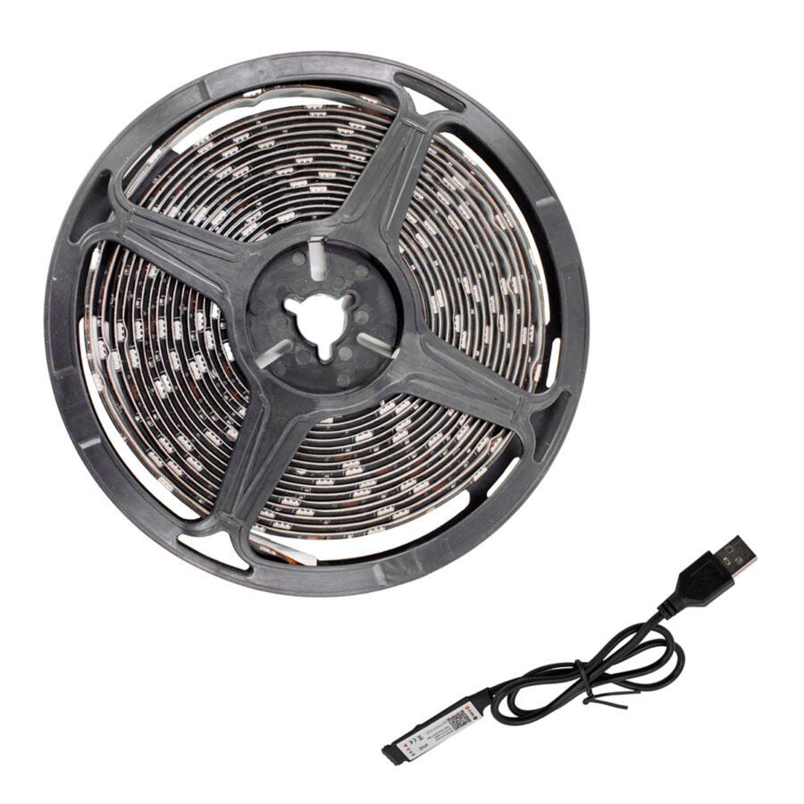 Fita Led Rgb Controle Via App Celular 5 Metros 5v USB Para Tv Pc Carro Quarto Decoração - Imagem 4