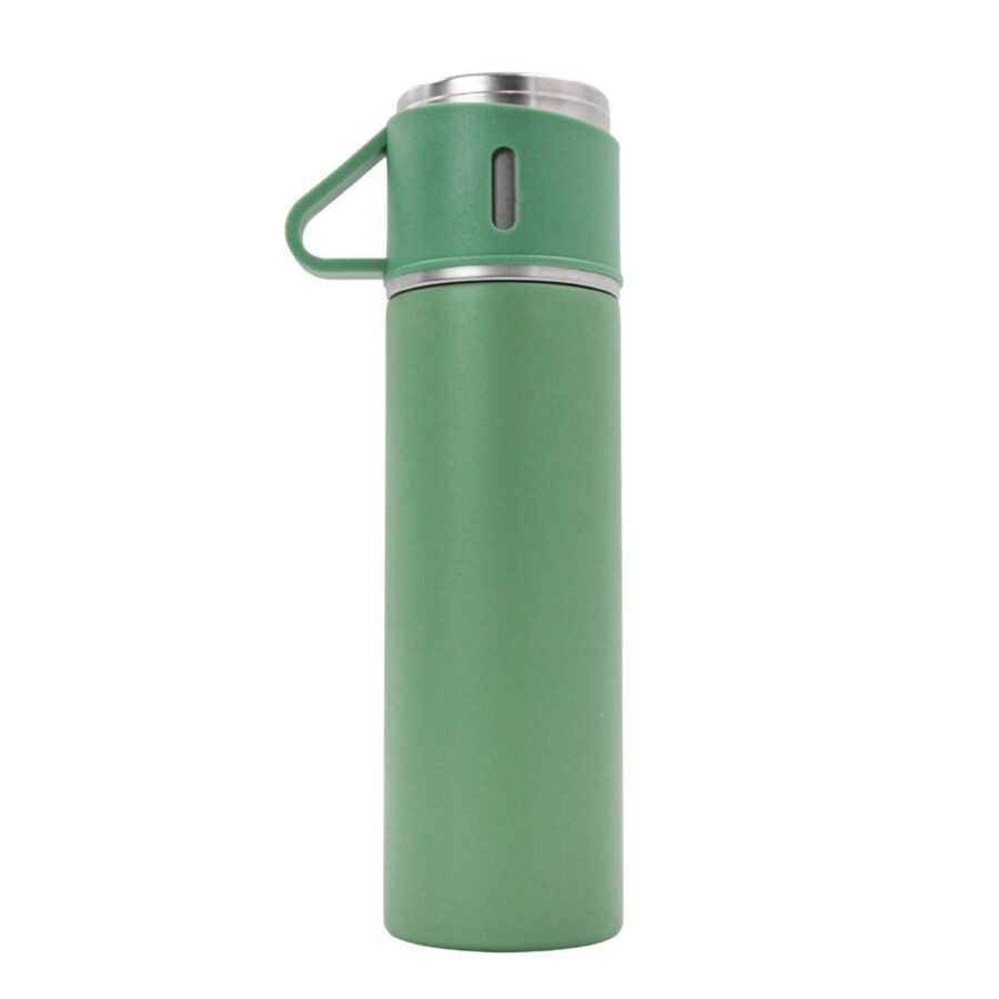 Garrafa Termica Com Copo Parede Dupla Inox Squeeze 500ml Cores:Verde