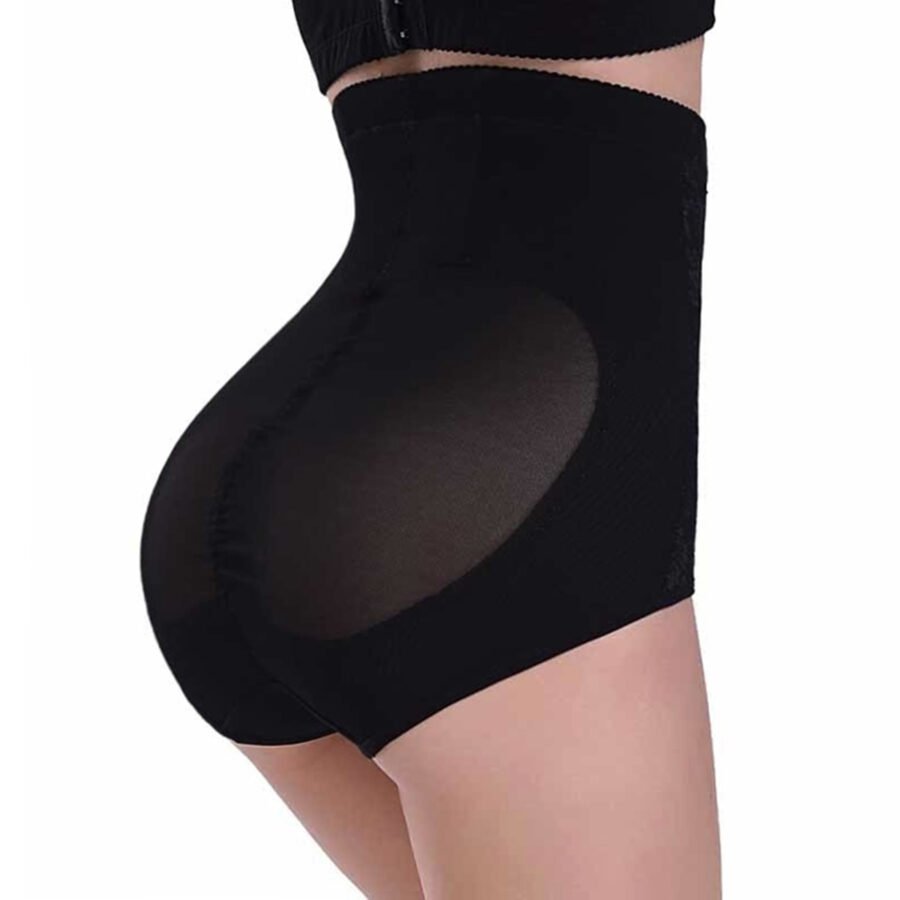 Cinta Calcinha Modeladora Aperta Barriga Alta Compressão Flores Preta Tamanho:XXXL - Imagem 6