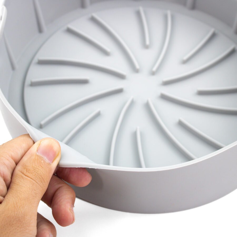 Forro Para Air Fryer De Silicone Forma Reutilizavel Antiaderente  22x8cm Cor:Cinza - Imagem 4