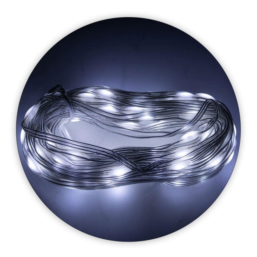 Led Pisca Linha Com 10 Metros Lampadas Tomada 8 Modos Natal Ano Novo Cor:Branco