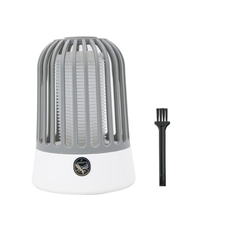 Repelente Armadilha Eletrica Mata Mosquito Pernilongo Abajur USB Led Uv Cor:Cinza - Imagem 5