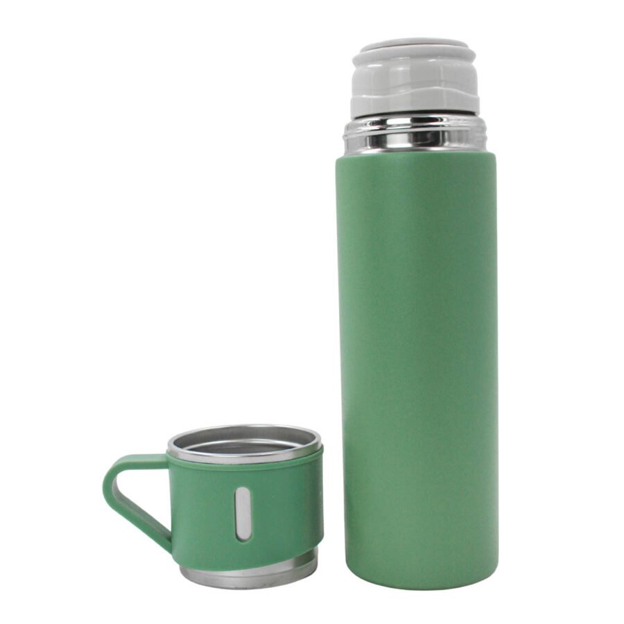Garrafa Termica Com Copo Parede Dupla Inox Squeeze 500ml Cores:Verde - Imagem 4