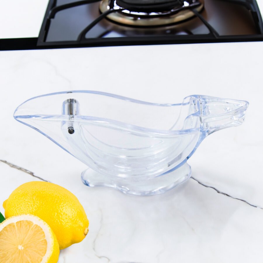Espremedor De Limão Manual Acrílico Laranja Gourmet Transparente - Imagem 5