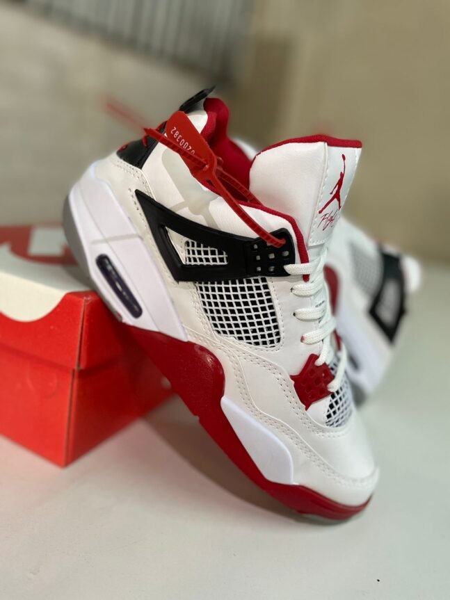 Tênis Botinha Air Jordan 4 Premium Masculino Branco/Vermelho